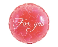 Balon Ibrex Hel, okrągły 14", For You, packed