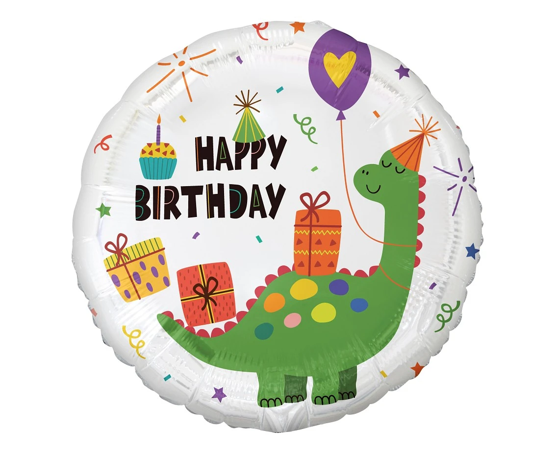 Balon foliowy Dinozaur (Happy Birthday), 18 cali KK