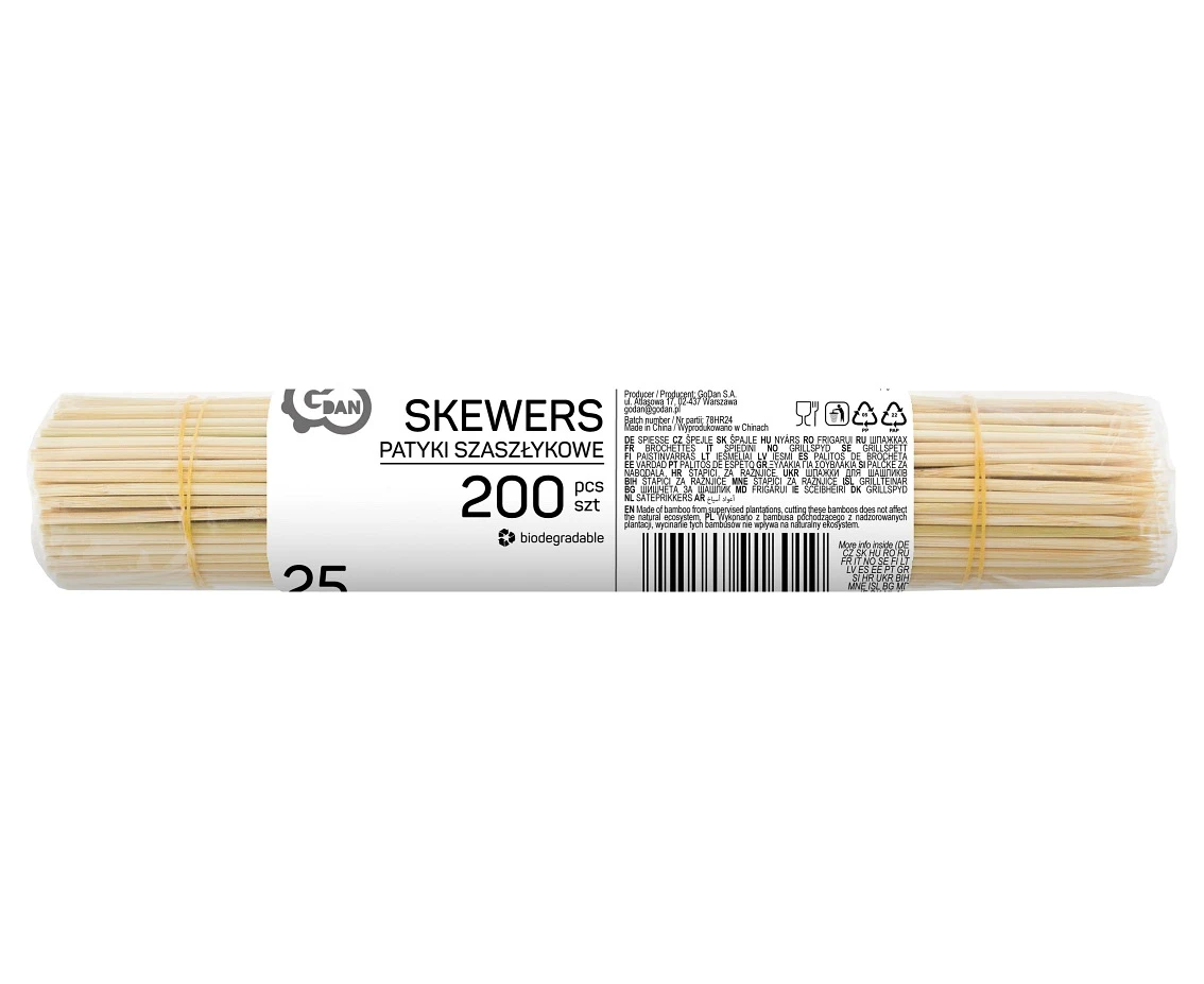 Patyki szaszłykowe - 250*2,5 mm / 200 szt.
