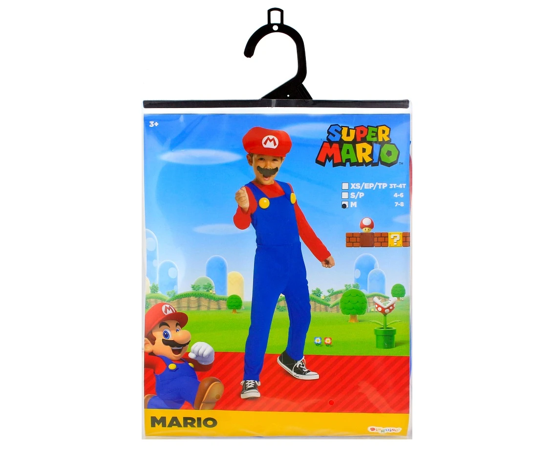Strój Mario Fancy - Nintendo (licencja), rozm. M (7-8 lat)