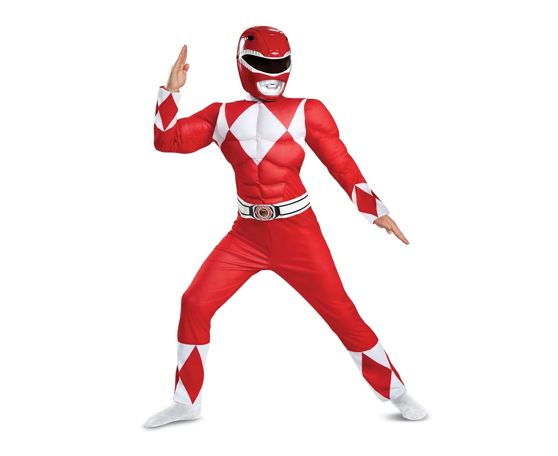 Strój Red Ranger Classic Muscle - Power Rangers (licencja), rozm. M (7-8 lat)