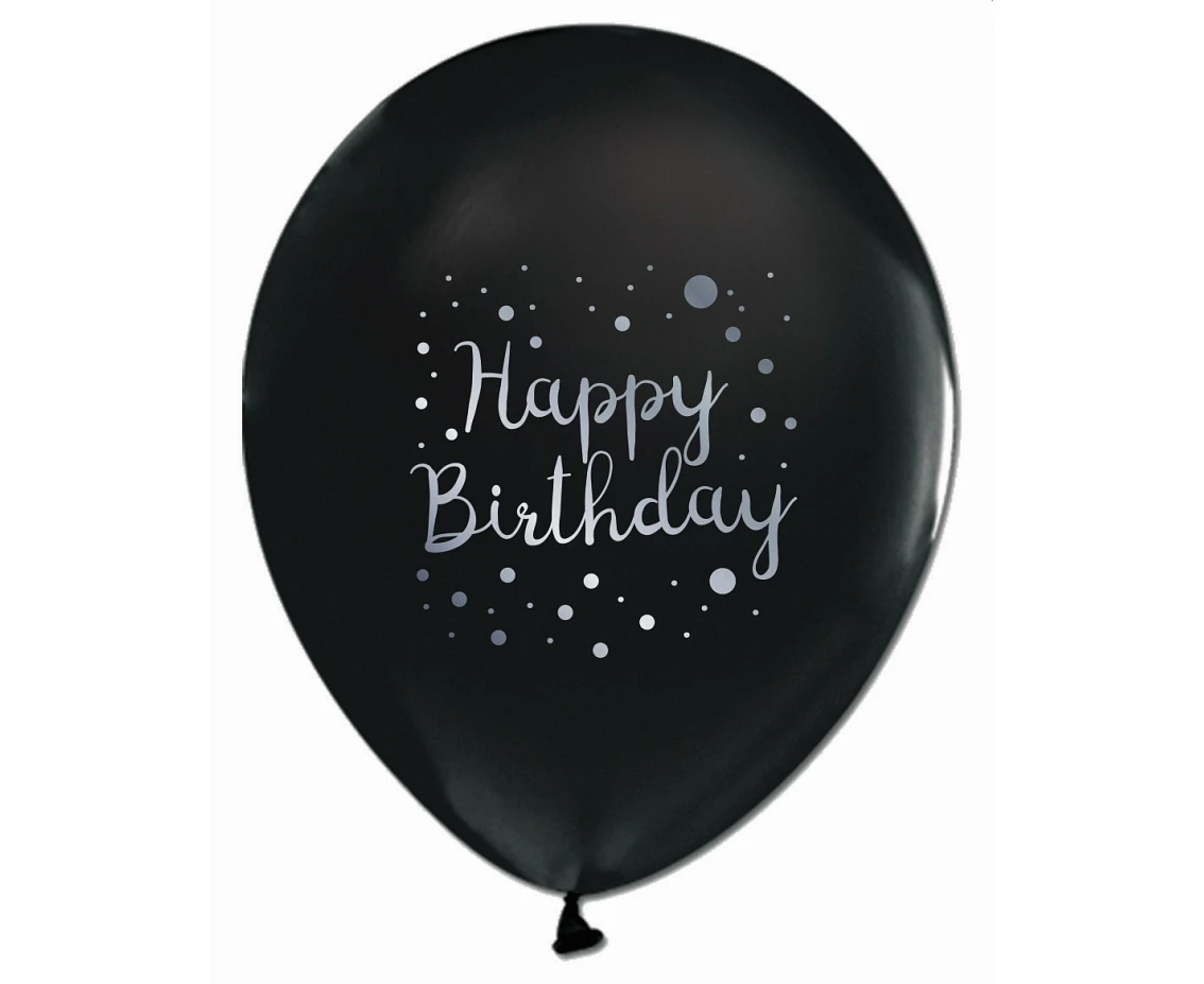Balony Happy Birthday, 12"/ 5 szt.