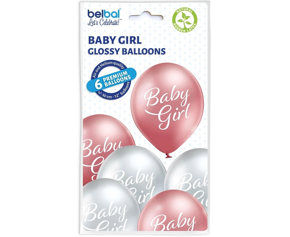 Balony Belbal 12", D11, dziewczynka, 6szt.