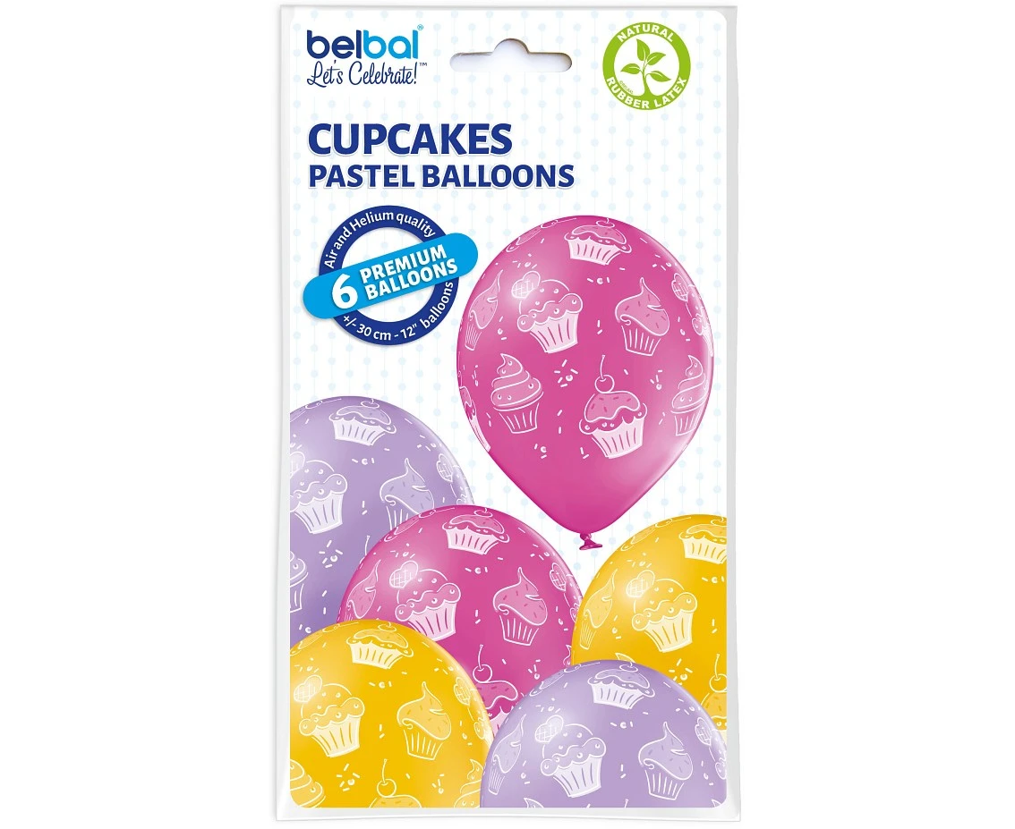 Balony Belbal 12", D11, babeczki, 6szt.