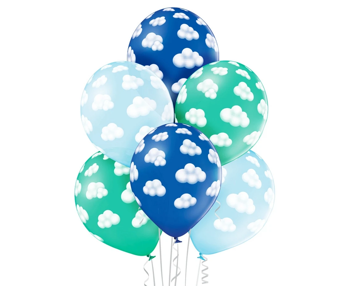 Balony Belbal 12", D11, puszyste chmurki chłopiec, 6szt.