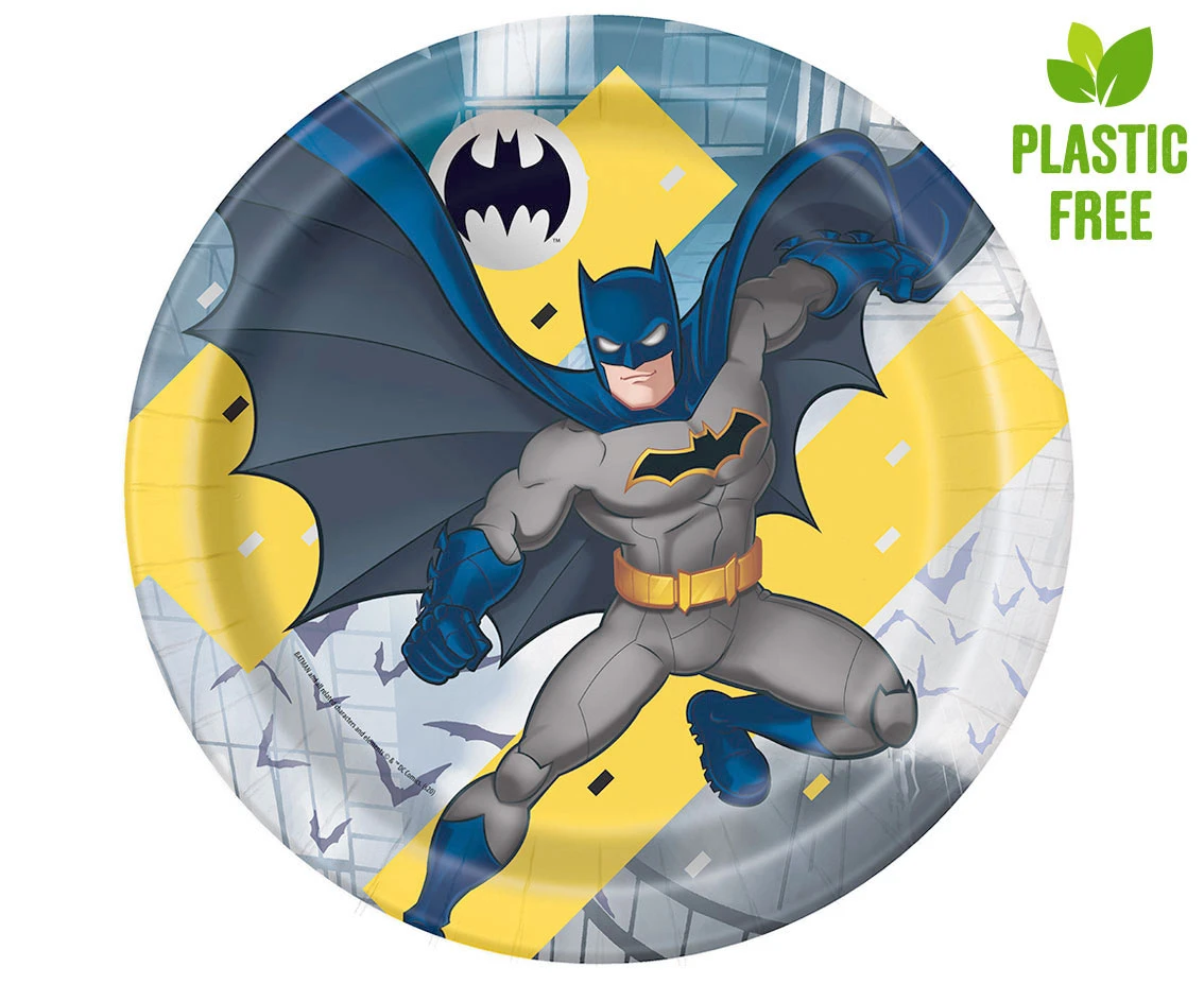 Talerzyki papierowe Batman, 23 cm, 8 szt. (plastic-free) KK