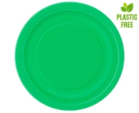 Talerzyki papierowe, zielone, 23 cm, 8 szt. (plastic-free)