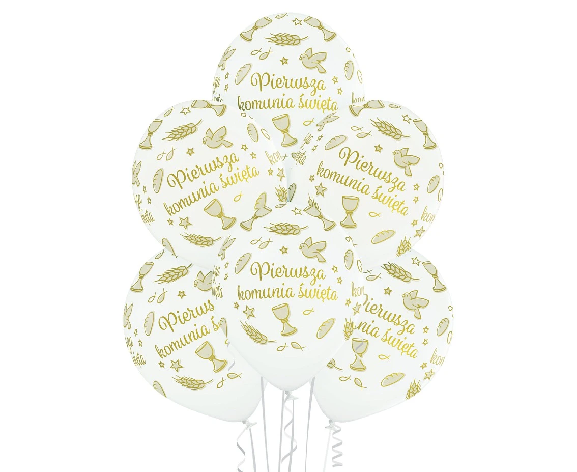 Balony Belbal 12", D11, I komunia PA 002, 6szt.
