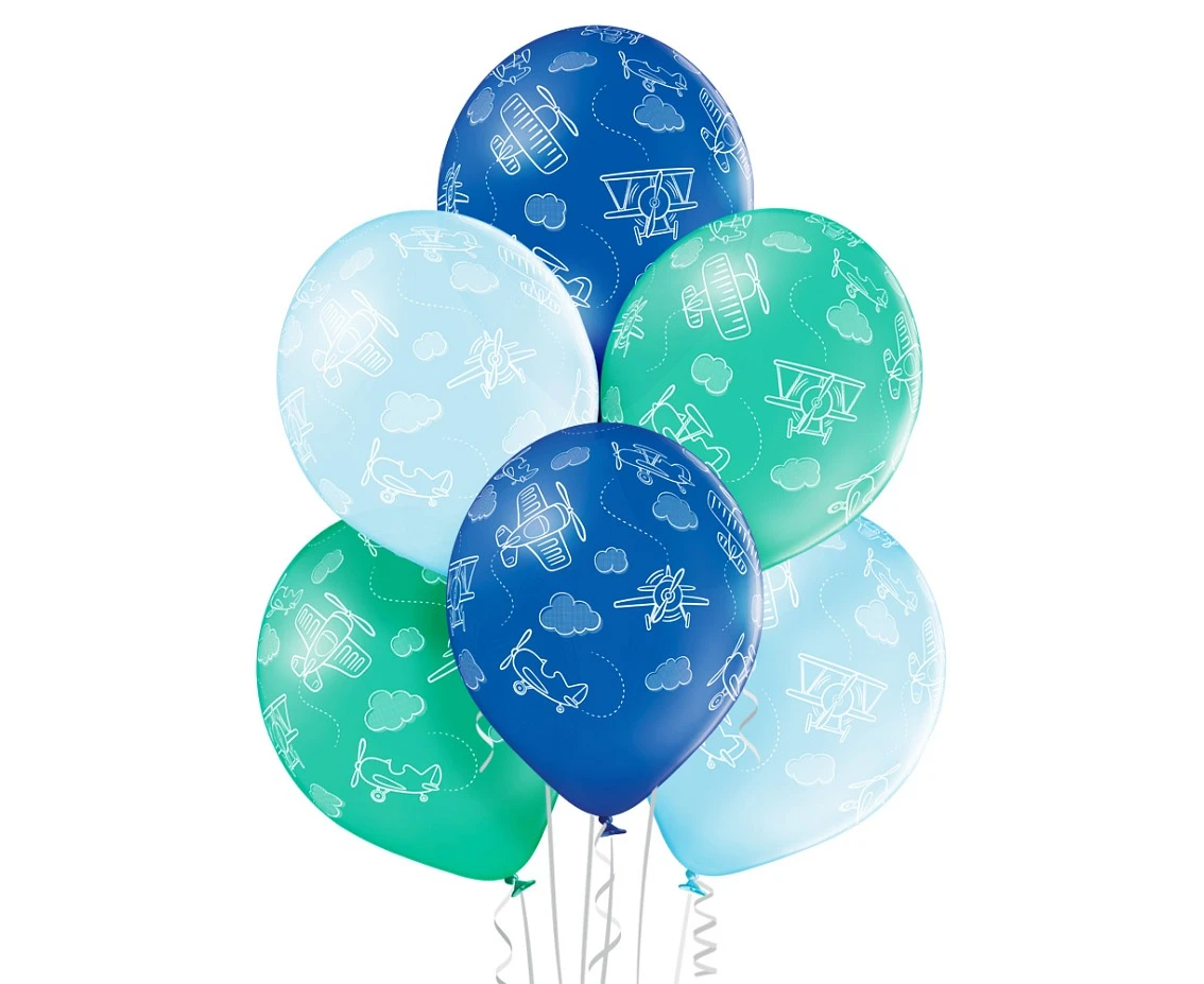 Balony Belbal 12", D11, samoloty, 6szt.