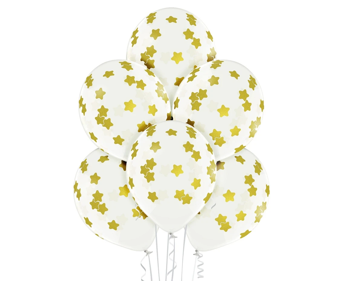 Balony Belbal 12", D11, gwiazdki, 6szt.