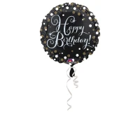 Balon foliowy 18" Sparkling Birthday, okrągły, 43cm, zapakowany KK