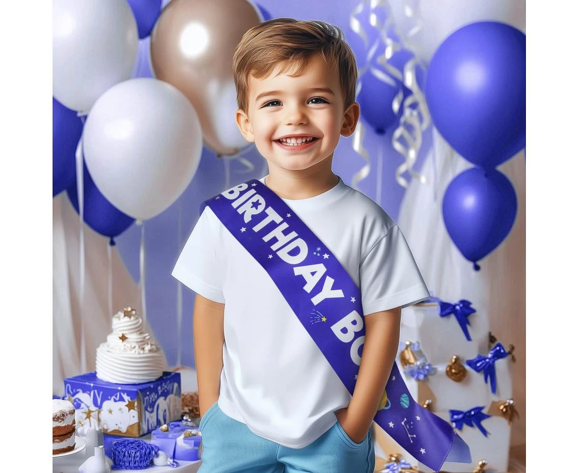 Szarfa urodzinowa Birthday Boy w Kosmosie, rozm. 10 x 150 cm
