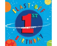 Serwetki pap. Blast Off 1st Birthday, rozm. 33 x 33 cm, 16 szt. KK