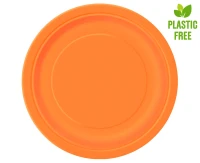 Talerzyki papierowe, pomarańczowe, 23 cm, 8 szt. (plastic-free)