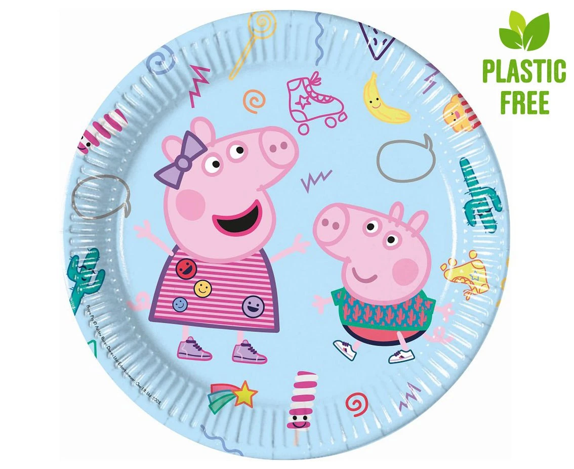Talerzyki papierowe Peppa Pig (Hasbro), next generation, 23 cm, 8 szt. (plastic-free) KK