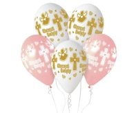 Balony Gemar 13", pastel premium hel chrzest dziewczynki, 25szt. KK