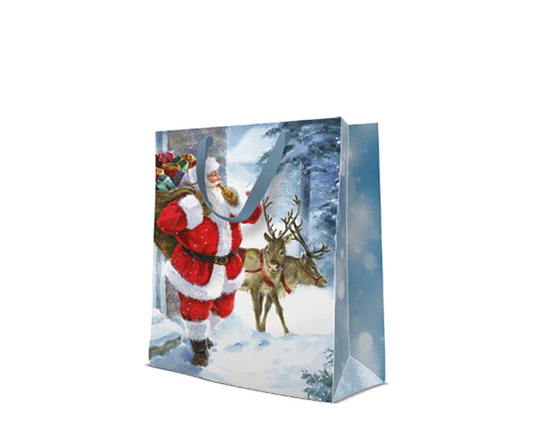 Torebka prezentowa Santa is coming duża 26,5x13x33,5 cm