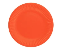 Talerzyki pap. jednokolorowe, czerwone, certyfikat FSC, 18 cm, 6 szt.