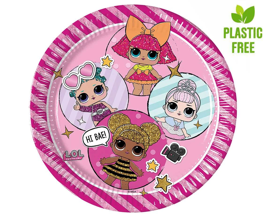Talerzyki pap. LOL Glitterati, next generation, 23 cm, 8 szt. (plastic-free) (papier FSC)