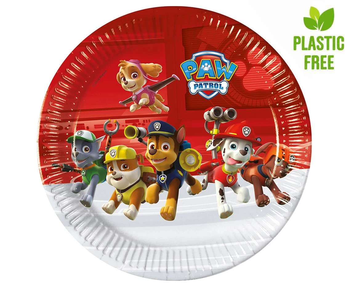 Talerzyki pap. Paw Patrol - Ready for Action, next generation, 23 cm, 8 szt. (plastic-free) (papier FSC) KK