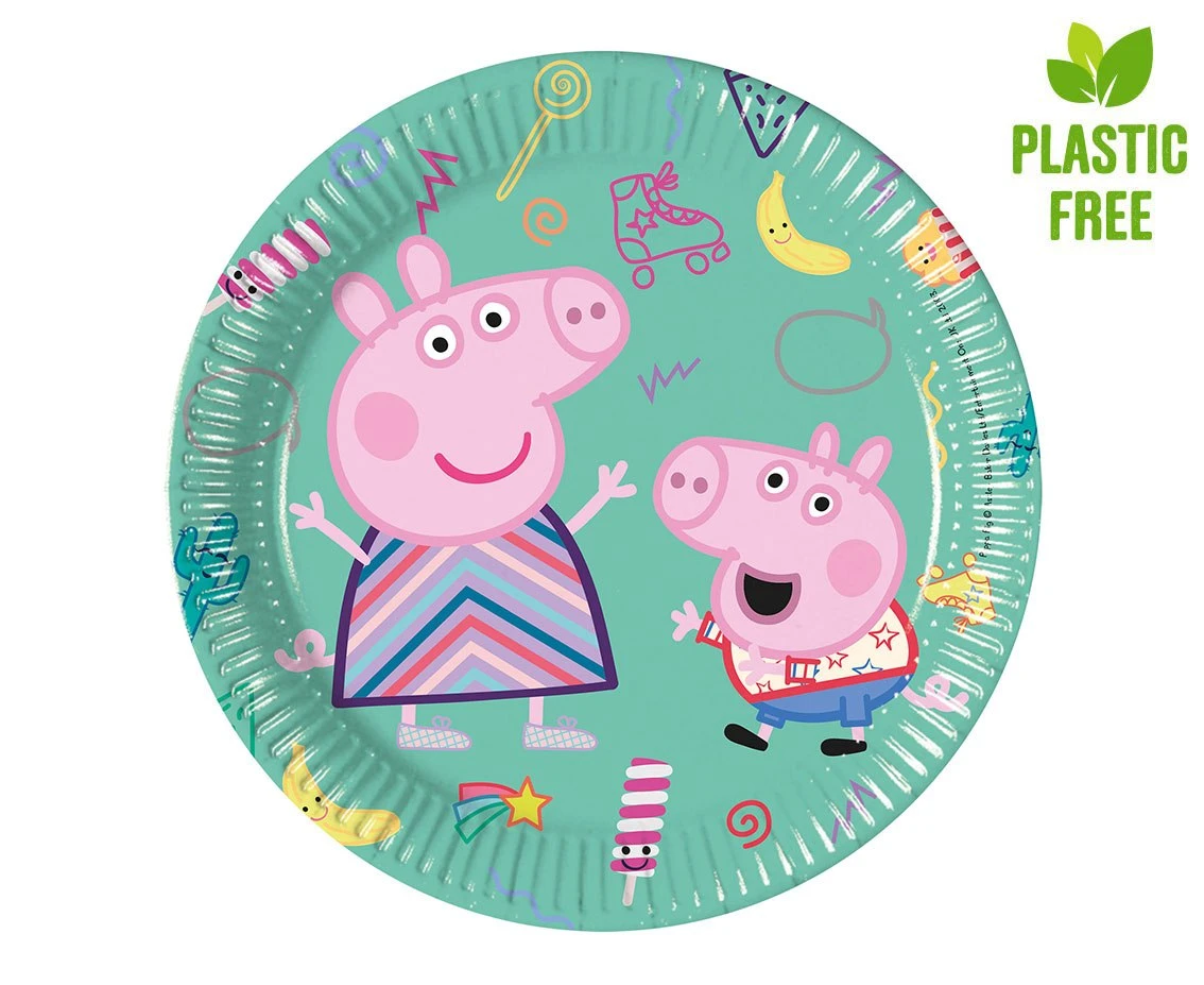 Talerzyki pap. Peppa Pig, next generation, 20 cm, 8 szt. (plastic-free) KK