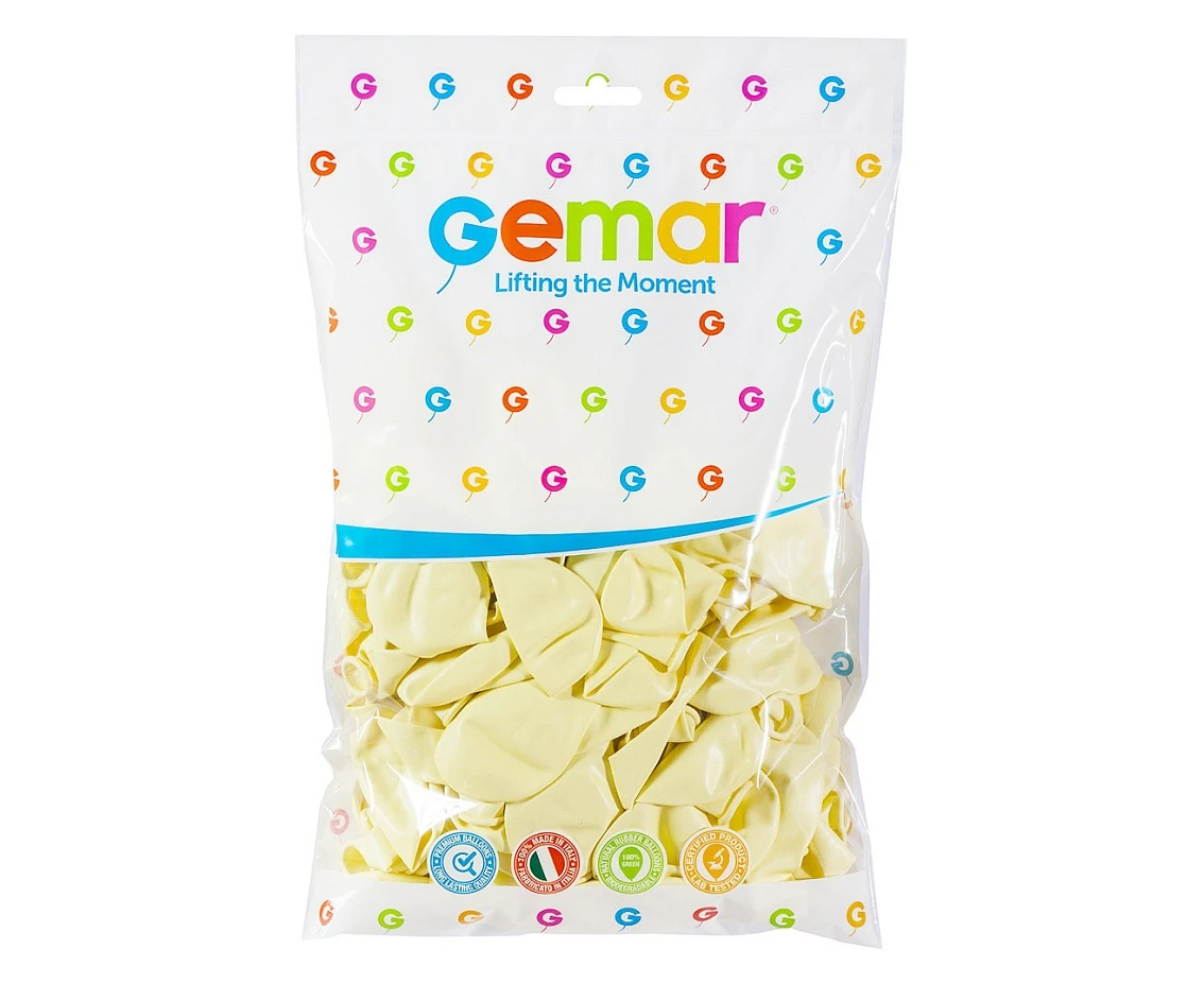 Balony Gemar 12", pastel kość słoniowa macaron, 100szt.