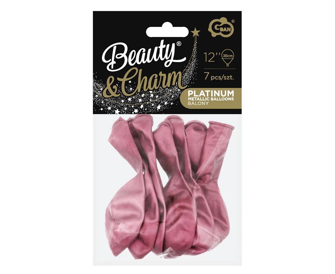 Balony B&C 12", platyna jasnoróżowe, 7szt.