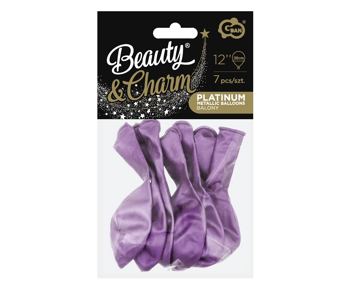 Balony B&C 12", platyna jasnofioletowe, 7szt.