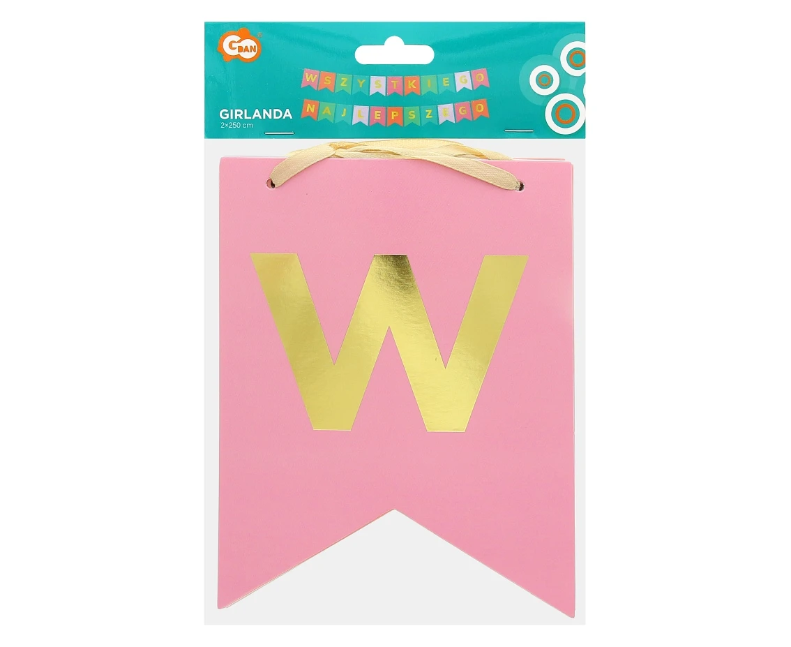 Girlanda papierowa Wszystkiego Najlepszego, kolorowa, 2x250 cm