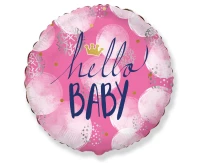 Balon foliowy 18" FX, Hello Baby Girl, pakowany KK