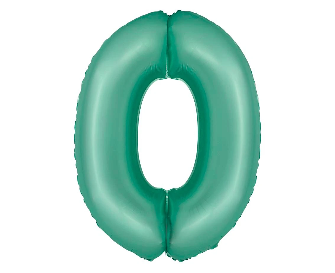 Balon foliowy Smart, Cyfra 0, miętowa matowa, 76 cm KK