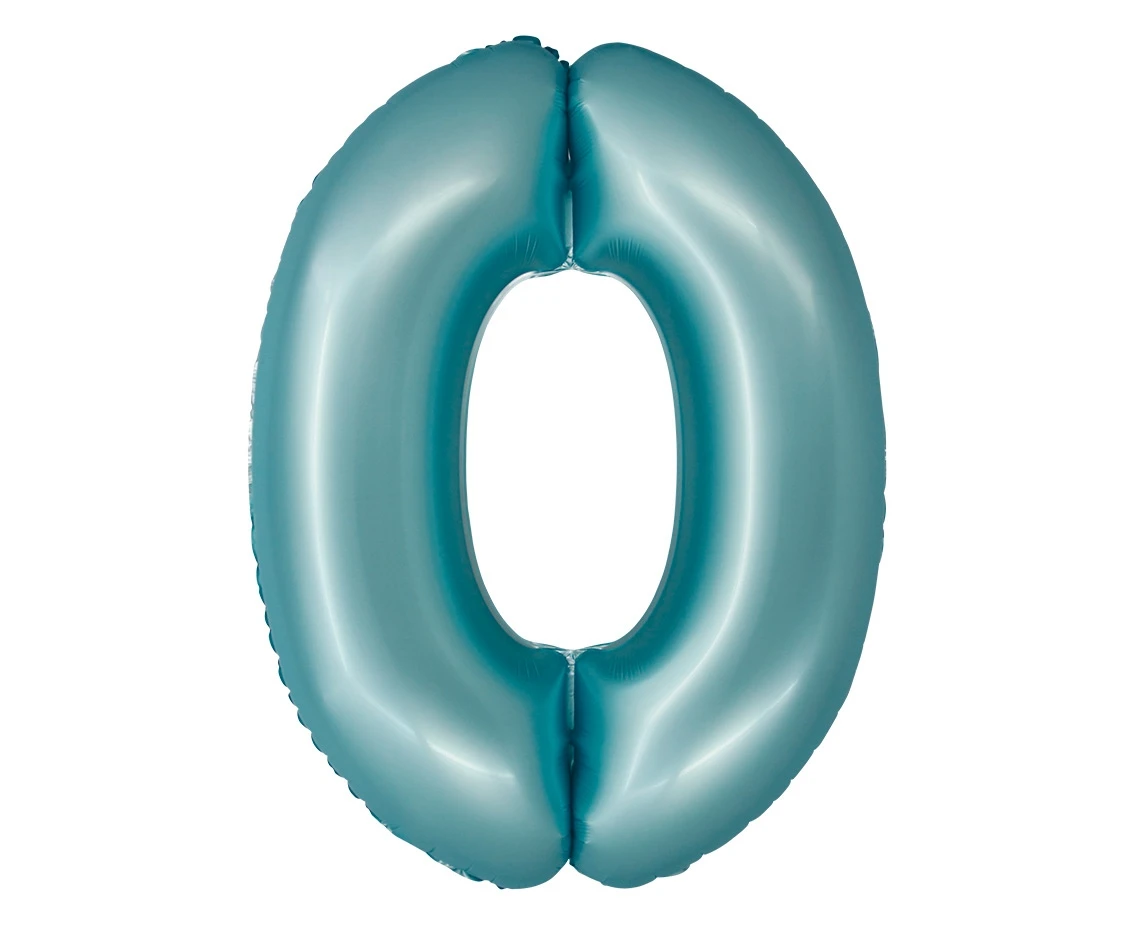 Balon foliowy Smart, Cyfra 0, j. niebieska matowa, 76 cm KK