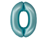 Balon foliowy Smart, Cyfra 0, j. niebieska matowa, 76 cm KK