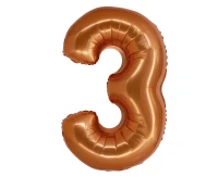 Balon foliowy Smart, Cyfra 3, miedziana, 76 cm KK