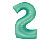 Balon foliowy Smart, Cyfra 2, miętowa matowa, 76 cm KK