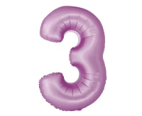 Balon foliowy Smart, Cyfra 3, lawendowa matowa, 76 cm KK