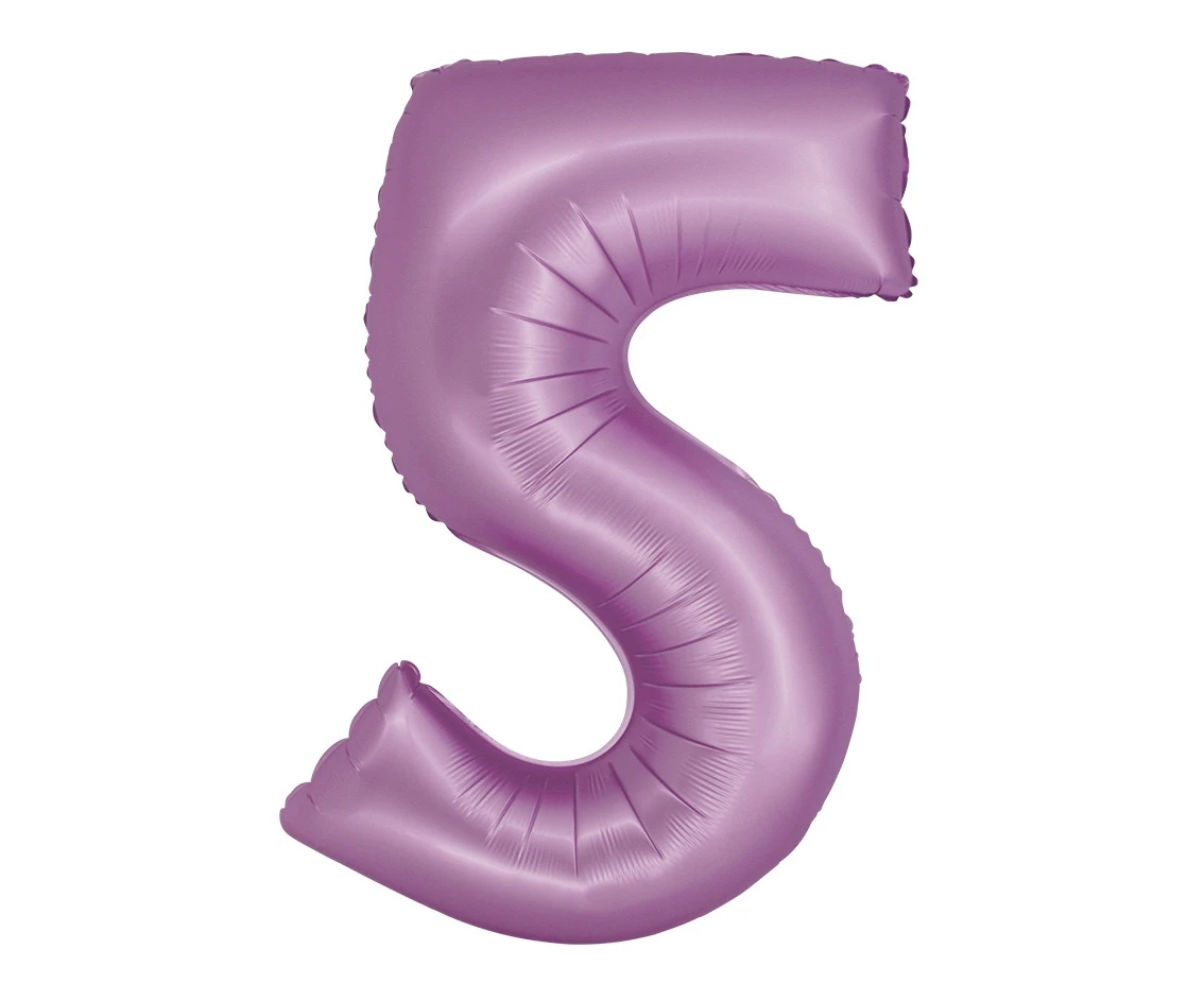 Balon foliowy Smart, Cyfra 5, lawendowa matowa, 76 cm KK