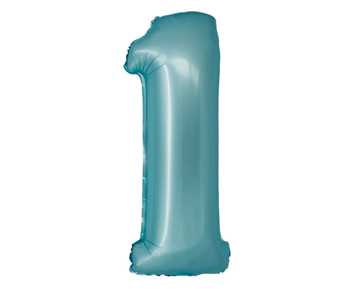 Balon foliowy Smart, Cyfra 1, j. niebieska matowa, 76 cm KK