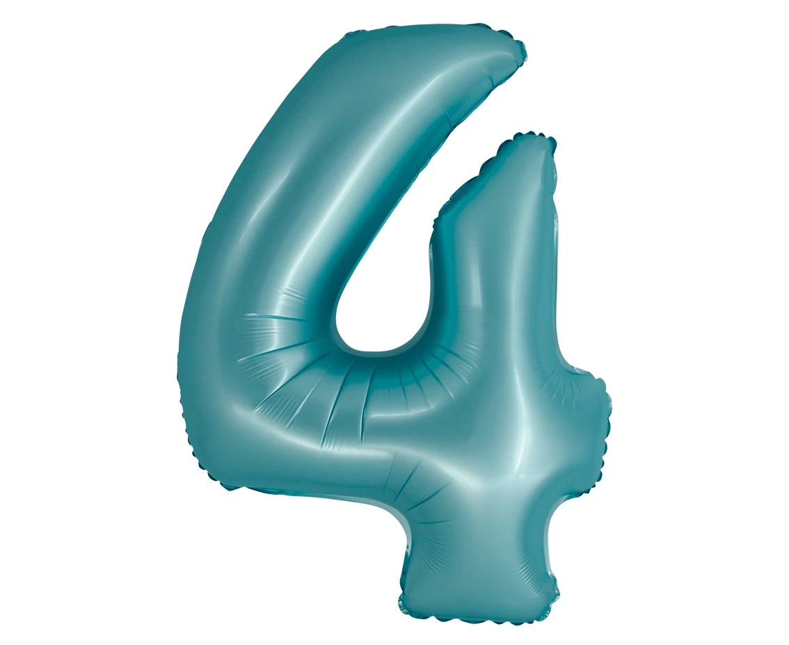 Balon foliowy Smart, Cyfra 4, j. niebieska matowa, 76 cm KK