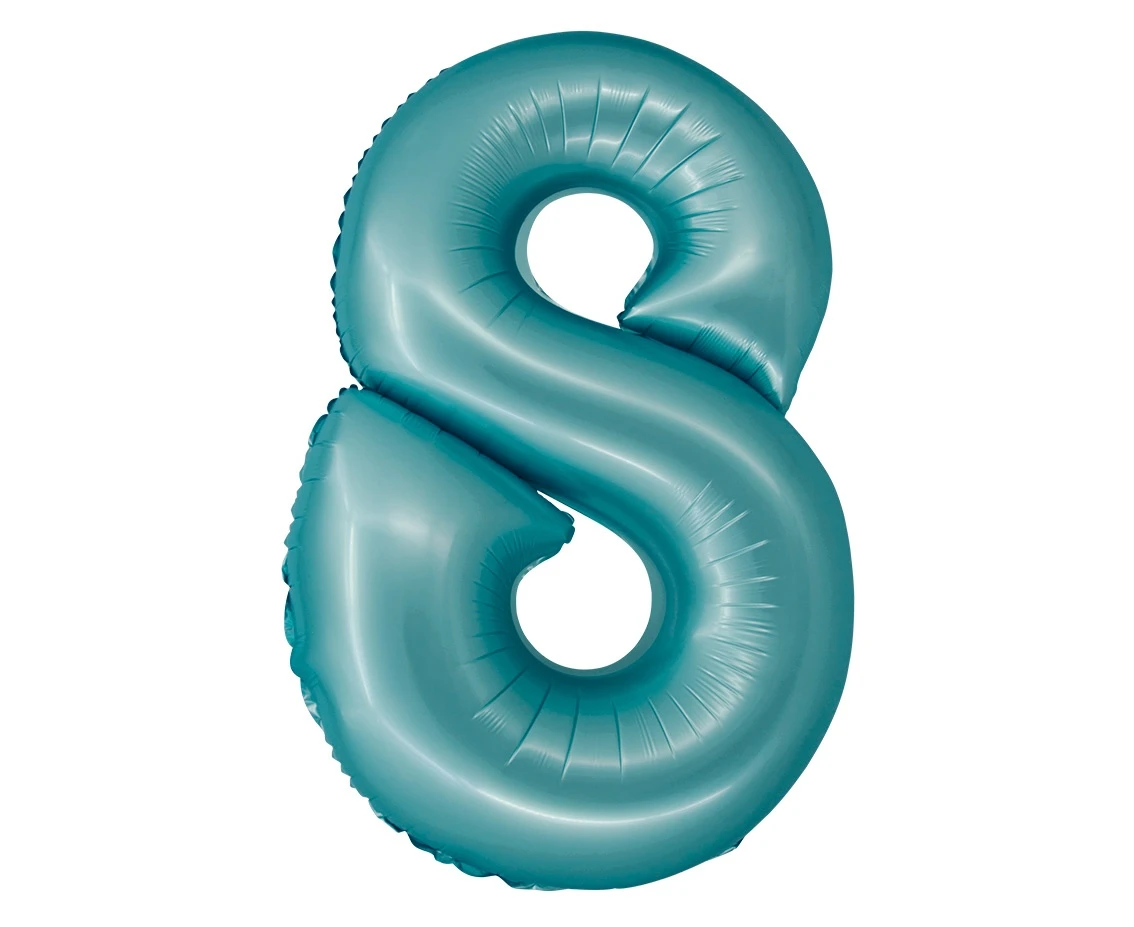 Balon foliowy Smart, Cyfra 8, j. niebieska matowa, 76 cm KK