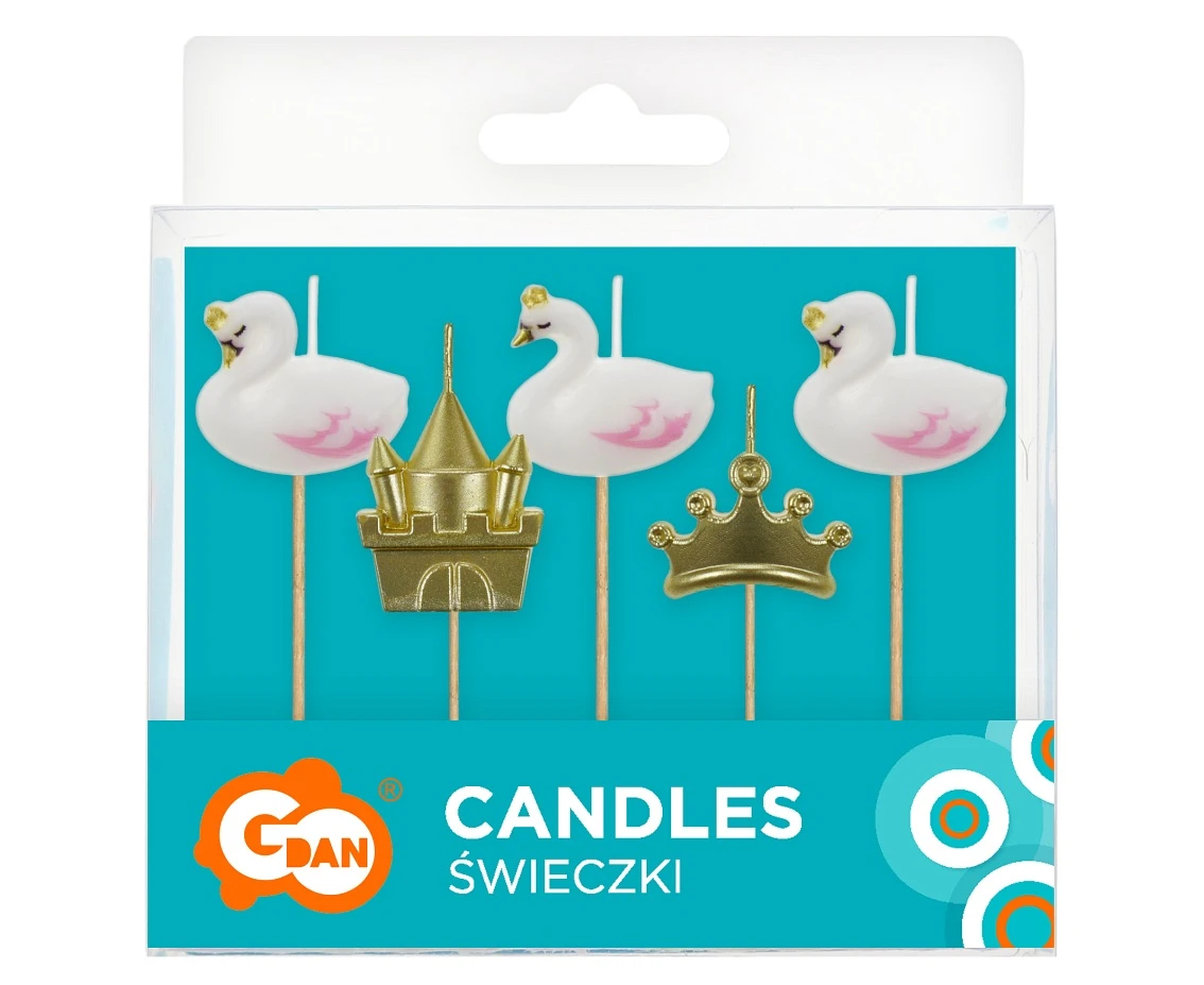 Świeczki pikery Łabędzie, 5 szt. KK
