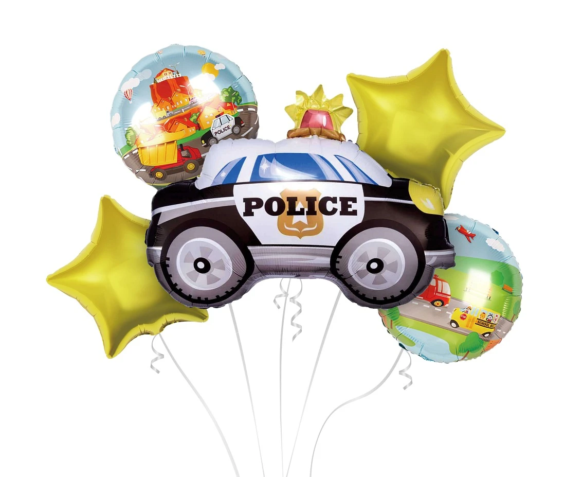 Balony foliowe - zestaw Policja, 5 szt. KK