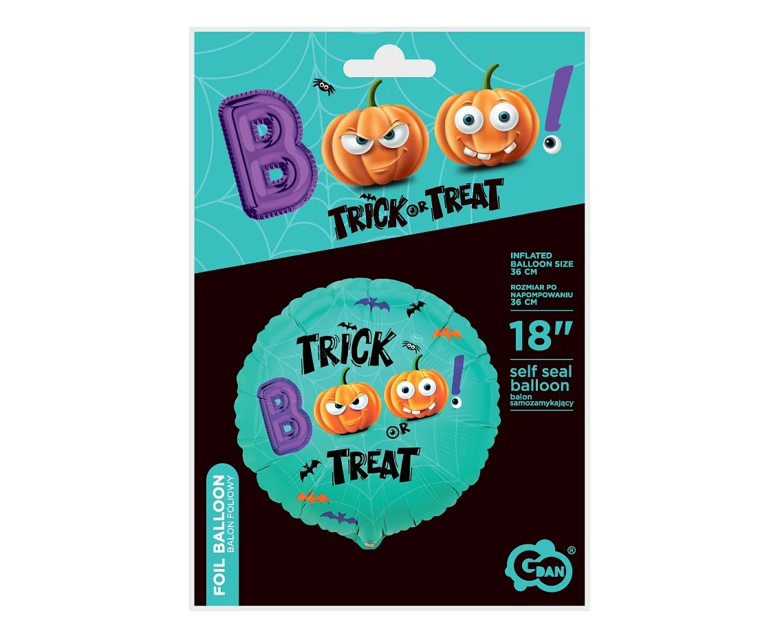 Balon foliowy 18" BOO! (Trick or Treat) KK