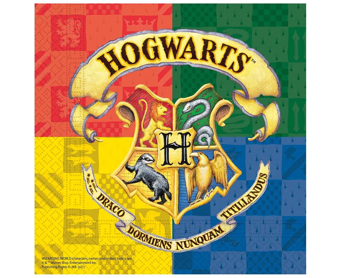 Serwetki papierowe Harry Potter Hogwarts Houses, rozm. 33 x 33 cm, 20 szt. KK