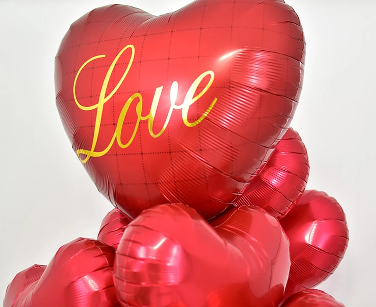 Balon Ibrex Hel, serce 25", Dark Red Love, packed