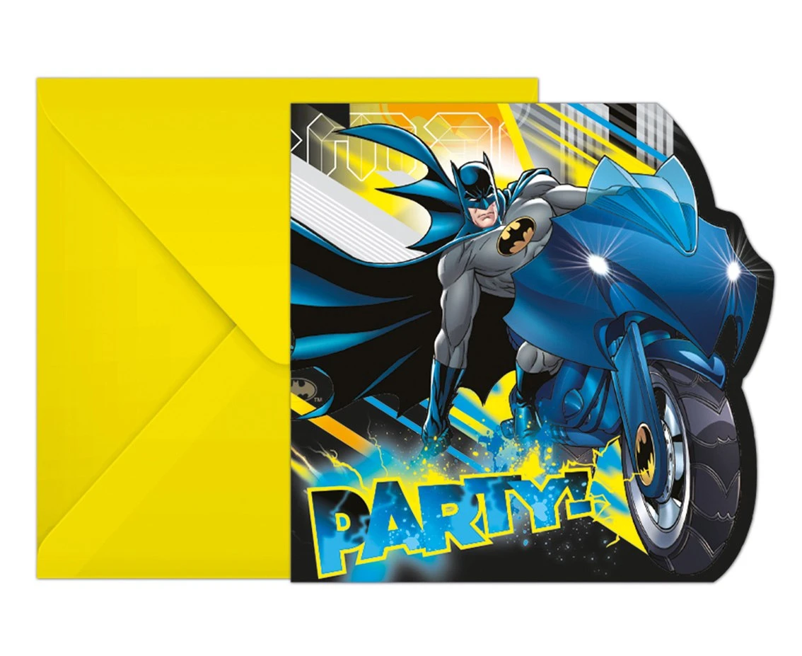 Zaproszenia z kopertą "Batman Rogue Rage", 6 szt.