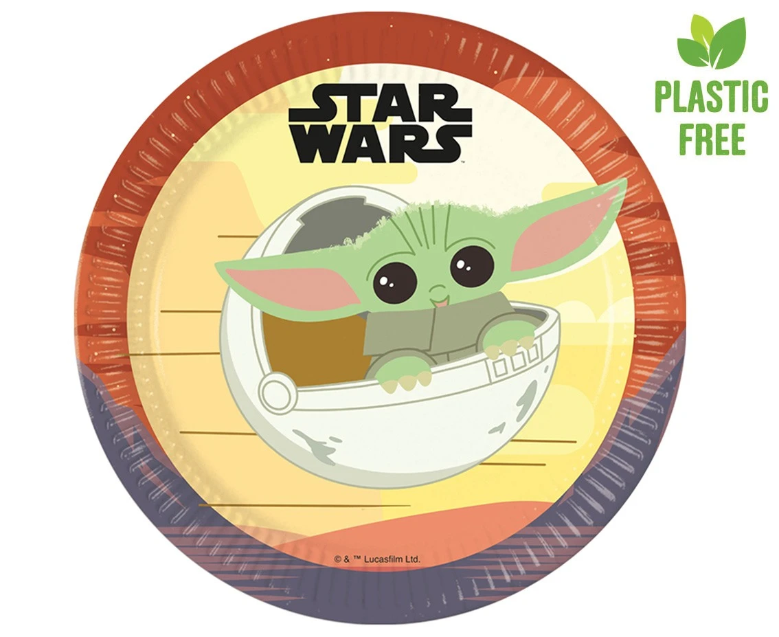 Talerzyki papierowe Star Wars The Mandalorian, next generation, 23cm, 8 szt. (plastic-free) (papier FSC)