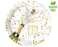 Talerzyki papierowe Sparkling Celebration, next generation, 23cm, 8 szt. (plastic-free) (papier FSC)