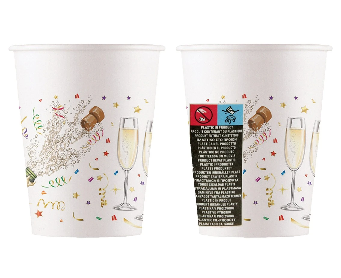 Kubeczki papierowe (WM) Sparkling Celebration 200ml, 8 szt. (SUP label)