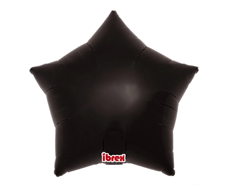 Balon Ibrex Hel, gwiazda 15", Metallic Black, 5 szt.